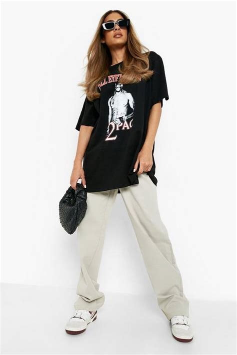 T Shirts Tupac Oversized Band T Shirt Boohoo