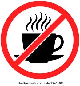 No Coffee Cup Sign Icon Red Stock Vector Royalty Free 473147323