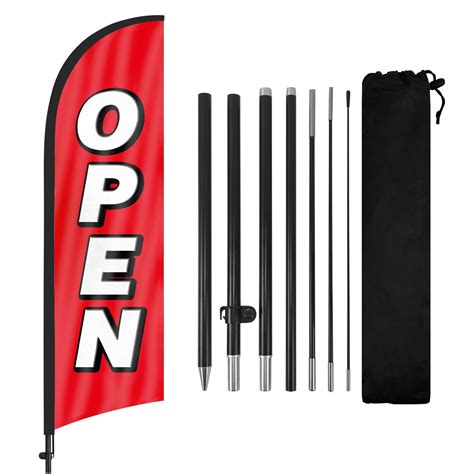 Amazon.com : Open Feather Flag, Open Flag for Business with Pole and