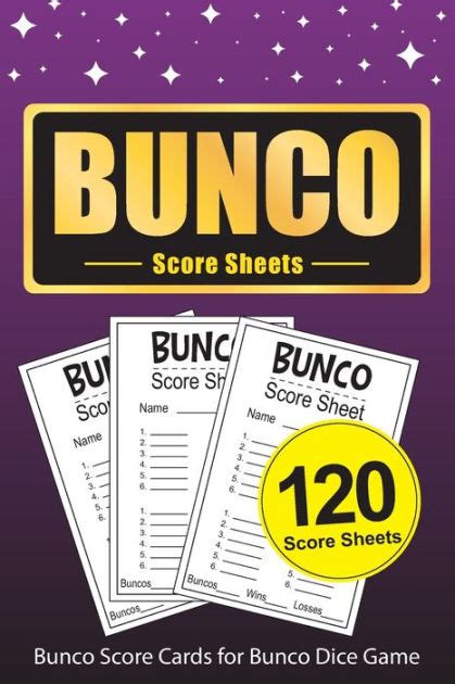 Bunco Score Sheets 120 Bunco Score Cards For Bunco Dice Game Lovers