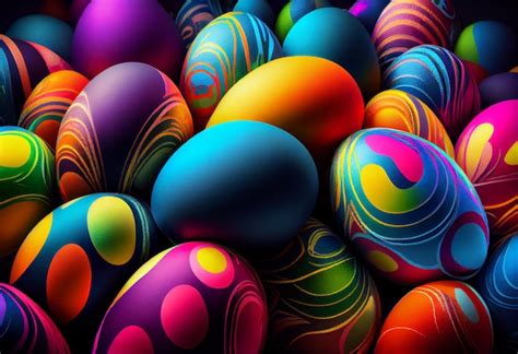 Fondo Colorido De Huevos De Pascua Hermosos Huevos De Pascua Con