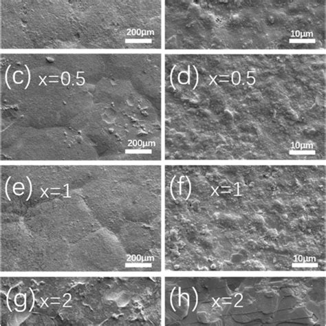 Sem Images Of Fractured Surface Of Li Ga La Zr O With X Wt Cuo