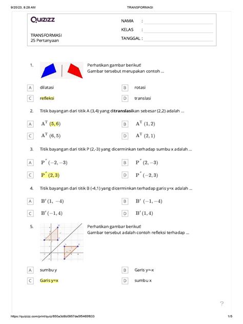 Soal Transformasi Pdf