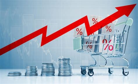 Inflação da crise global e preços crescentes carrinho de compras