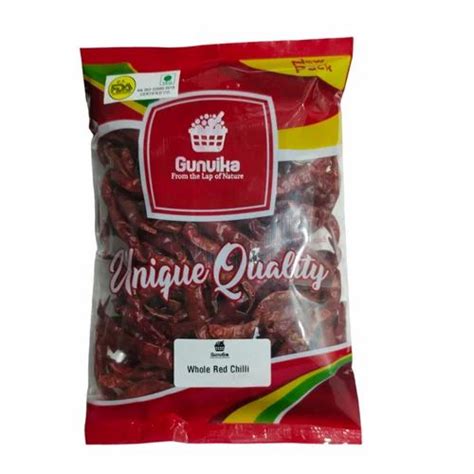 Gunvika Whole Dry Red Chilly Stemless Clean Guntur Sannam Chillies Hot