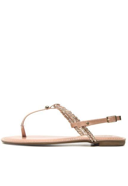 Sandália Rasteira DAFITI SHOES Tiras Finas Nude Compre Agora Dafiti Brasil