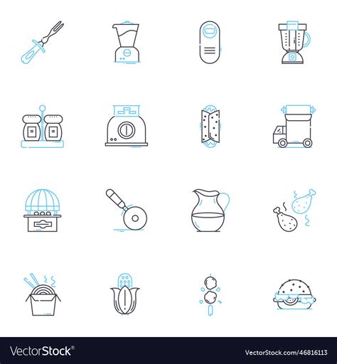 Homemade Food Linear Icons Set Comfort Authentic Vector Image