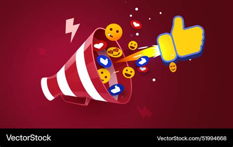 Megaphone With Flying Social Media Symbols Vector Image