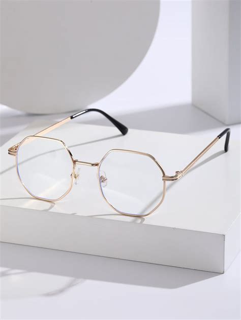 Men Geometric Frame Anti Blue Light Eyeglasses Cute Glasses Frames