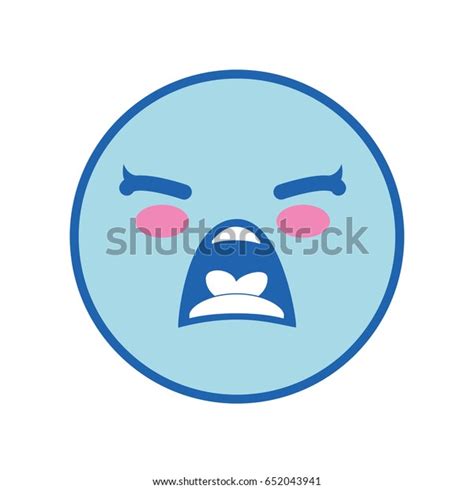 Cute Kawaii Emoticon vector de stock libre de regalías 652043941