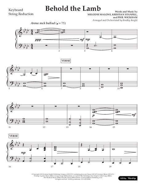 Behold The Lamb Choral Anthem Satb String Reduction Sheet Music Pdf