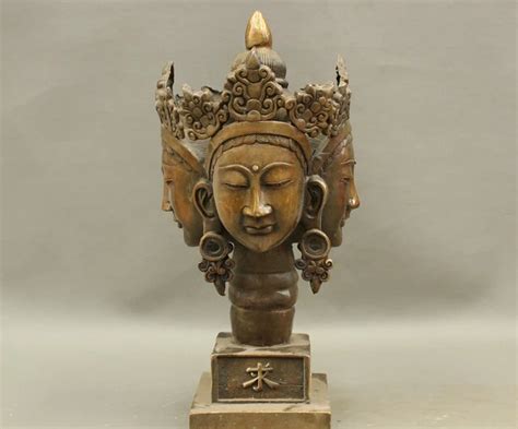 Wholesale Factory 14 Tibet Bronze Copper Buddhism 4 Face Tara Kwan Yin