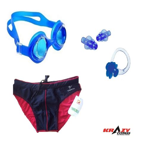 Swimming Kit (Silicon Ear Plug, Swimming Nose Clip, Swimming Goggles ...