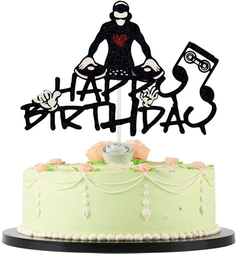 Buy Hakpuotr Dj Happy Birthday Cake Topper Hip Hop Cake Topper Disco