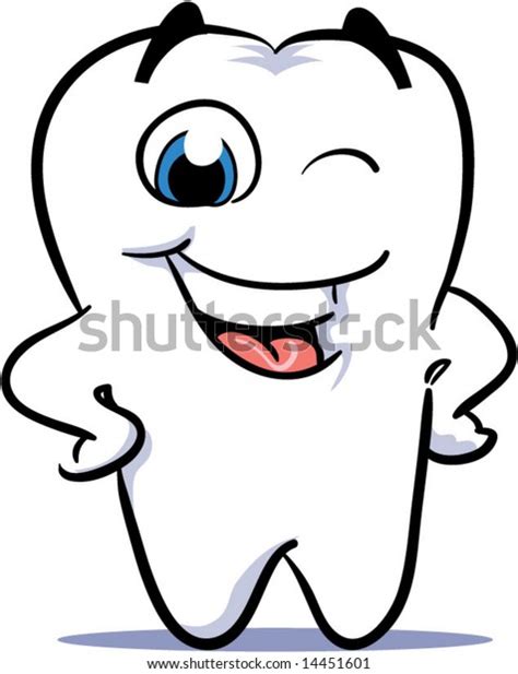 Vector Winking Happy Smiling Tooth Stock Vector Royalty Free