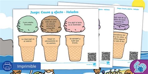 Juego Causa Y Efectos Helados Teacher Made Twinkl