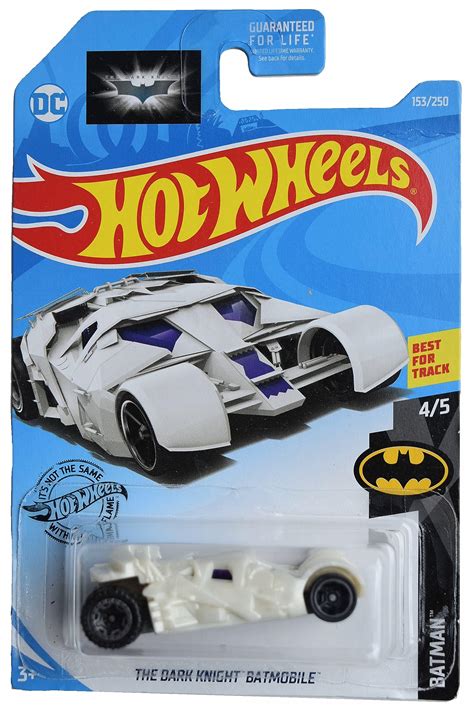 Amazon Hot Wheels The Dark Knight Batmobile Batman 4 5 White 153 250 Toys Games