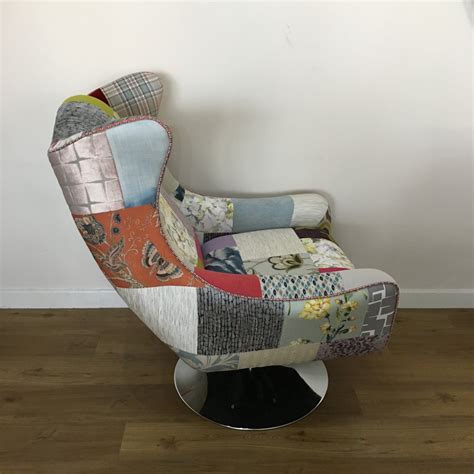 Space Swivel Wing Chair Long Eaton Patchwork Furniture