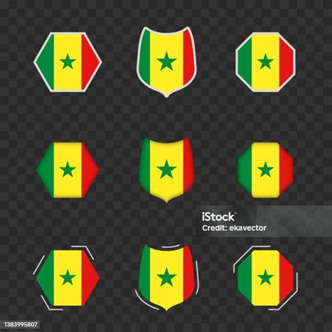 National Symbols Of Senegal On A Dark Transparent Background Vector