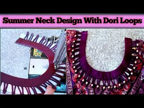 Beautiful Neck Design With Dori Loops Pearls Round Neck Design