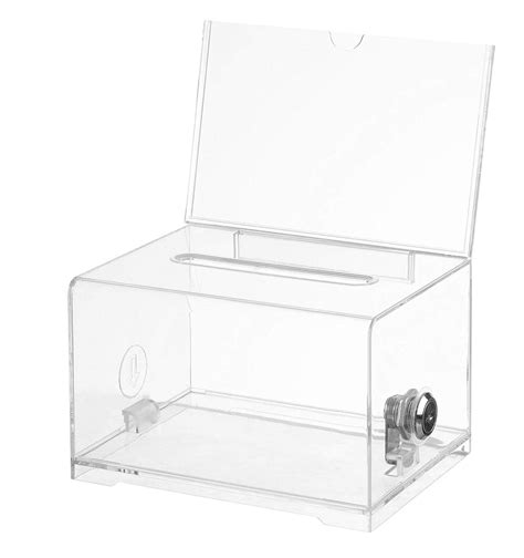 Acrylic Donation And Ballot Box W Lock