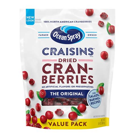 Craisins Ocean Spray Original Dried Cranberries 24 Oz Resealable Pouch