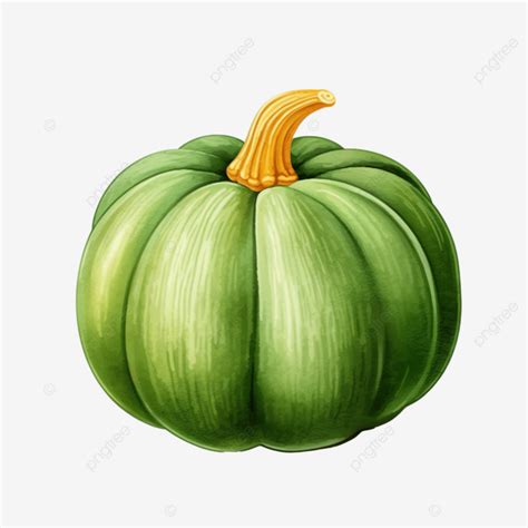 Watercolor Pumpkin Green, Watercolor, Clip Art, Hand PNG Transparent ...