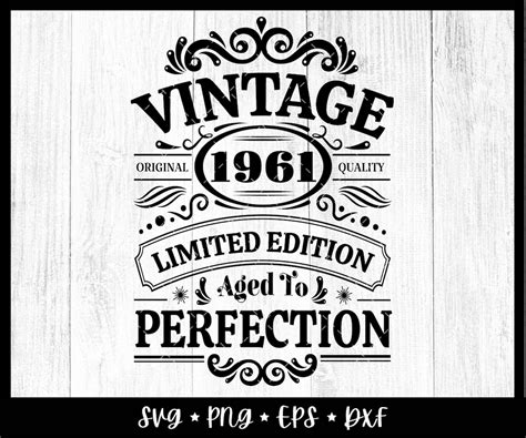 Th Birthday Svg Aged To Perfection Svg Vintage Svg Etsy