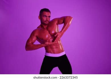 Man Athletic Bodybuilder Poses Nude Torso Stock Photo Shutterstock