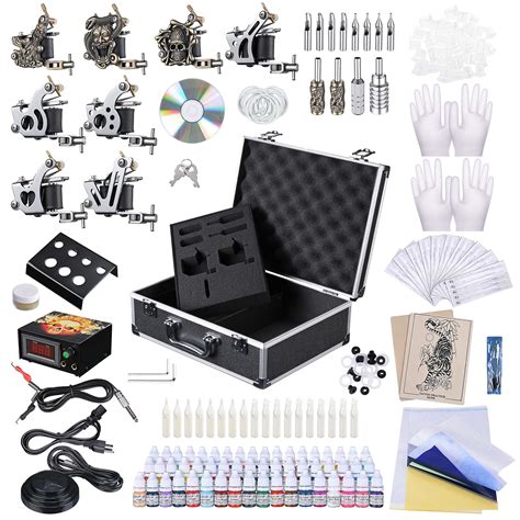 Buy Aw Tattoo Machine Kit Complete 8 Machine S 54 Color Ink Power