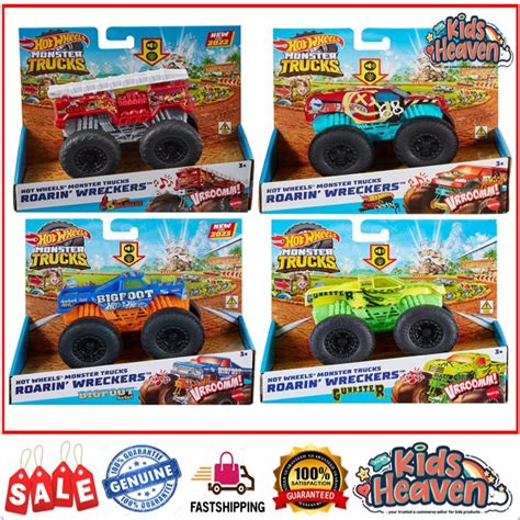 Hot Wheels Monster Trucks Roarin Wreckers Original Shopee Malaysia