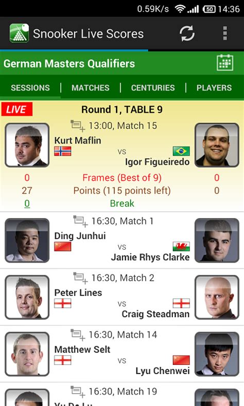 Snooker Live Scores - App on Amazon Appstore