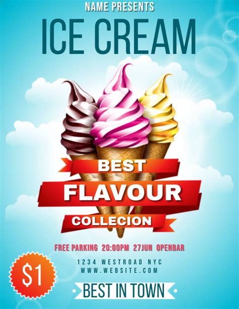 Ice Cream Ad Poster Flyer Template Postermywall