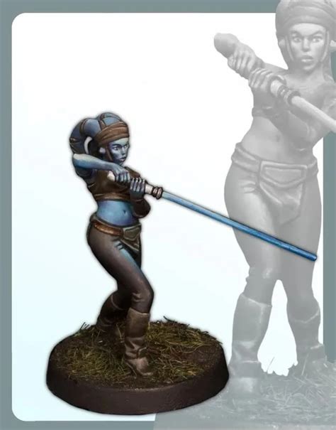 Classic 30mm Star Wars Aayla Secura Miniatures Unpainted Figure Resin