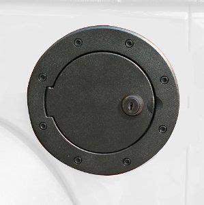 Rugged Ridge 11425 06 Gas Cap Door Locking Black Aluminum 07 18 Jeep