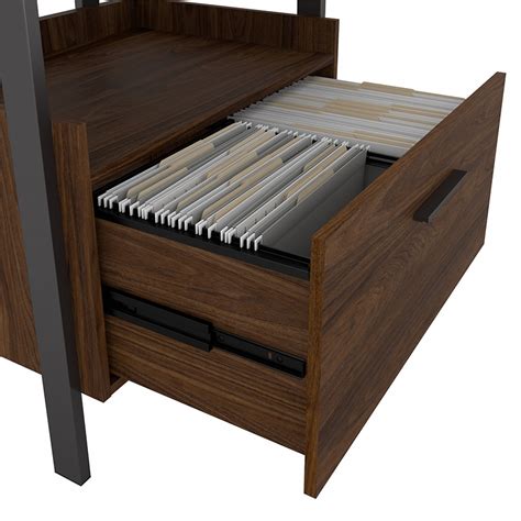 Architect 1 Drawer Lateral File Cabinet In Modern Walnut Engineered Wood