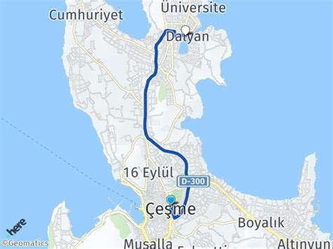 İzmir Çeşme Dalyan Çeşme Arası Kaç Km