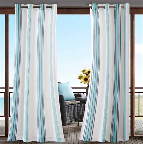 Outdoor Coastal Curtain Panels Coastal Decor Ideas And Interior