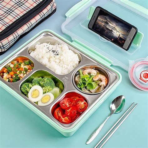 Portable Metal Lunch Box Food Grade Material Stainless Steel