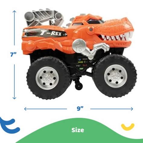 Build Me T Rex Monster Truck Chomping Roaring Lights Engine