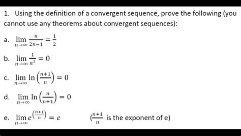 Solved Using The Definition Of A Convergent Sequence Chegg