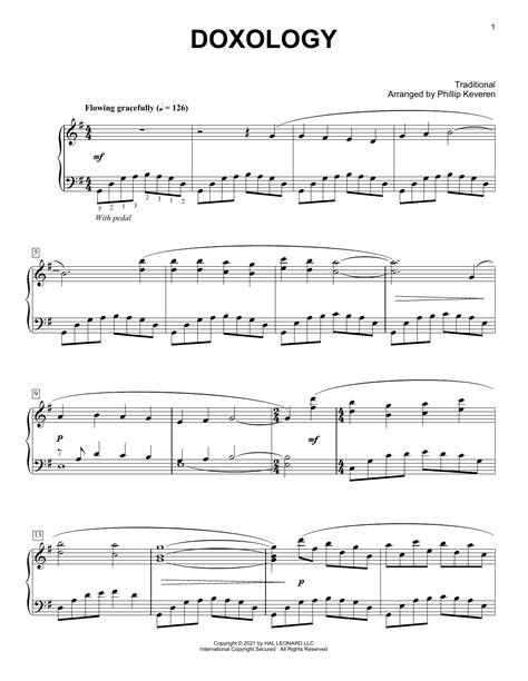 Traditional "Doxology" Sheet Music for Piano Solo | Download PDF - 529246