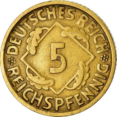 760287 Münze Deutschland Weimarer Republik 5 Reichspfennig 1925