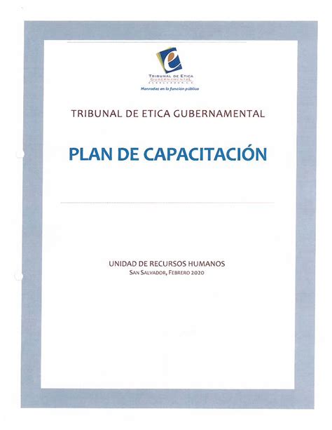 Pdf Plan De Capacitacion Transparencia Gob Sv Dokumen Tips