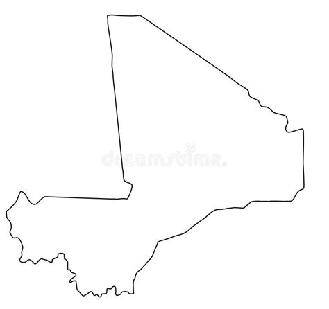 Mali Outline Map Free Blank Vector Map Webvectormaps In 2021 Map Images