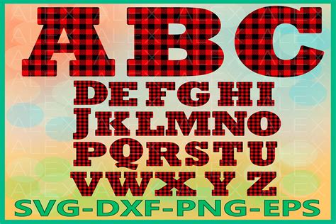 Alphabet Buffalo Plaid Svg Letters Plaid Svg