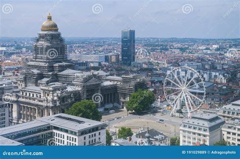 Brussels City Capital Of Belgium View From Above During A Sunny Day