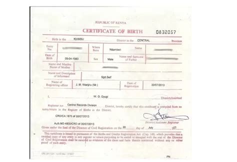 Where Is The Kenyan Birth Certificate Number Located 2024 Update A