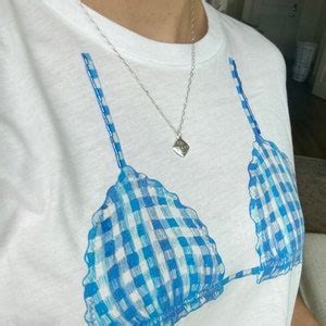 Bikini Top Tee With Beading Bikini Shirt Beach Shirt Summer Shirt Graphic Baby Tee Hand