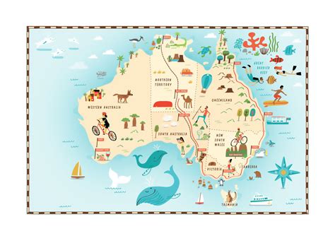 Detailed Illustrated Map Of Australia Australia Oceania Mapsland